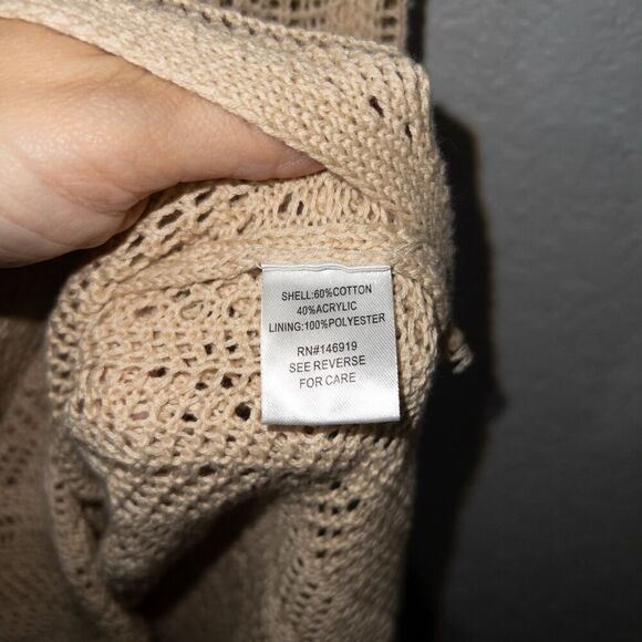 New Freshman 1996‎ Beige Crochet Maxi Dress Size Large - Picture 4 of 8